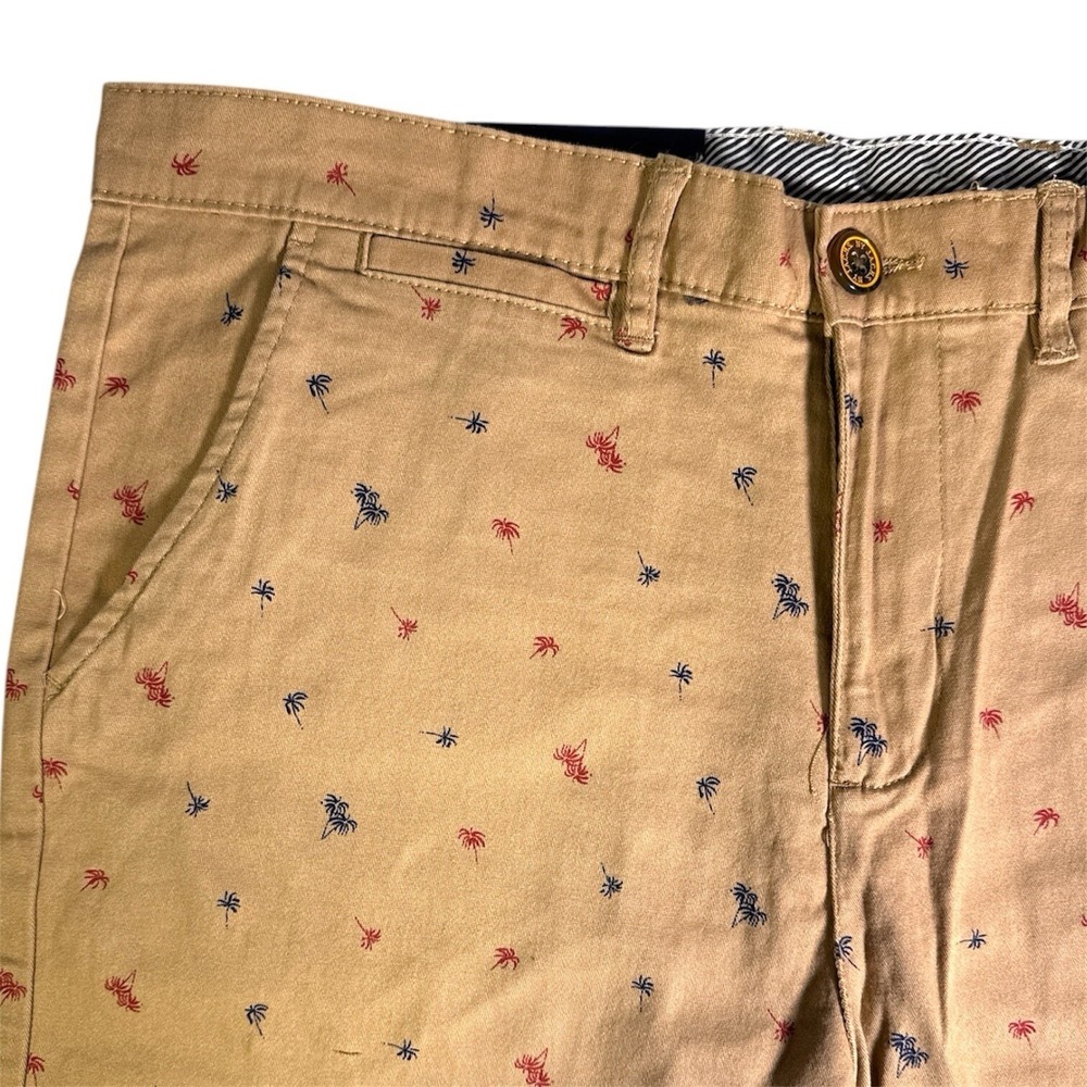 Jachs New York Bleeker Short  Men's Size 33 Dark Khaki Palm Tree 9" Inseam | $99 - Picture 2 of 7